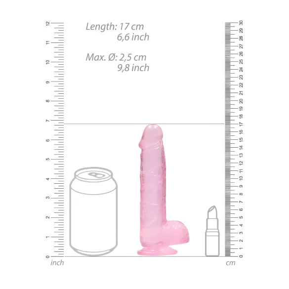 RealRock - realistlik dildopink - läbipaistev 15 cm