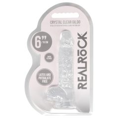   REALROCK - läbipaistev realistlik dildo - läbipaistev (15cm)