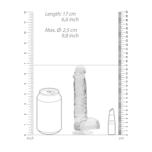 RealRock - realistlik dildol - läbipaistev 15cm