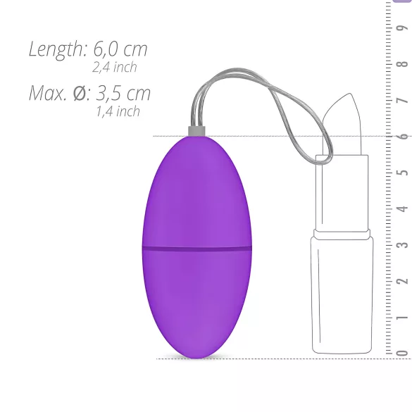 EasyToys - kantav 7 rütmiga raadios juhtitav vibro-muna (lilla)
