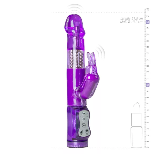 Easytoys Rabbit - pöörlev vibraator kliitorivarrega ja kuulidega - lilla