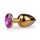 Easytoys Metal No.1 - lilla kiviga anaalkork - kuld (2,5cm)