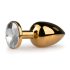 Easytoys Metall No.1 - valge kiviga kuldne koonus anaalplug (2,5 cm)
