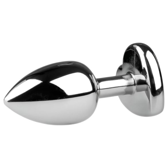 Easytoys Metal No.2 - anaaltapp südamest kiviga - hõbe-valge