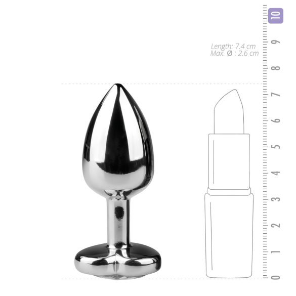 Easytoys Metal No.2 - anaaltapp südamest kiviga - hõbe-valge