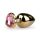 Easytoys Metal No.8 - südamekujulise põhjaga anaalplug - kuldne-roosa (3,5cm)