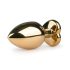 Easytoys Metal No.8 - südamekujulise põhjaga anaalplug - kuldne-roosa (3,5cm)