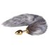 Easytoys Fox NO5 - metallista anaalplugi rebasabaga (kuld-hõbe)