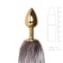 Easytoys Fox NO5 - metallista anaalplugi rebasabaga (kuld-hõbe)