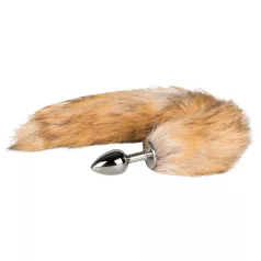   Easytoys Fox NO1 - metallist anaalipistik rebase sabaga - hõbe-punane