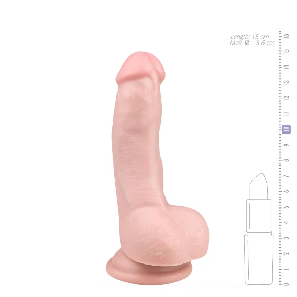 Easytoys - iminapaga munanditega dildo 15 cm - naturaalne