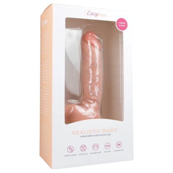 Easytoys - iminapaga, munanditega dildo (22,5 cm) - naturaalne