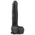 Easytoys - iminapaga, suur munanditega dildo (29,5cm) - must