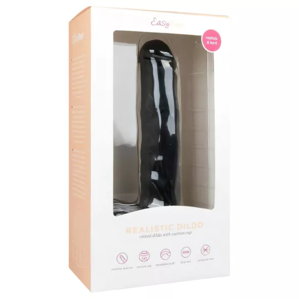 Easytoys - iminapaga suured munanditega dildo - must 29,5 cm
