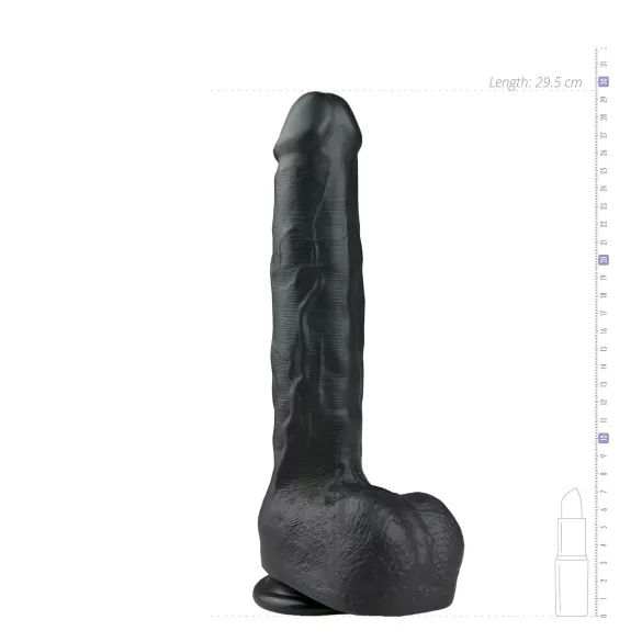 Easytoys - iminapaga suured munanditega dildo - must 29,5 cm