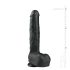 Easytoys - iminapaga, suur munanditega dildo (29,5cm) - must
