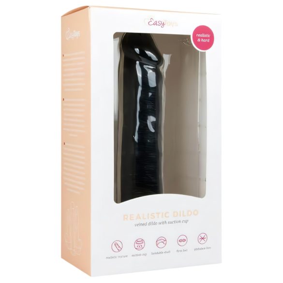 Easytoys - realistlik dildopikendus iminapaga 20,5cm - must