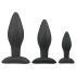 Easytoys Rocket - Anaaltappide komplekt - must (3-osaline)