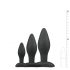 Easytoys Rocket - Anaaltappide komplekt - must (3-osaline)