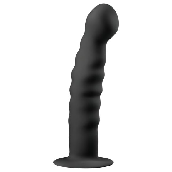 Easytoys Ribbed - iminappadega anaaldildo (14cm) - musta