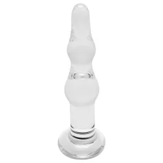 Rimba Dolly - anaal klaasdildo - laineline - läbipaistev