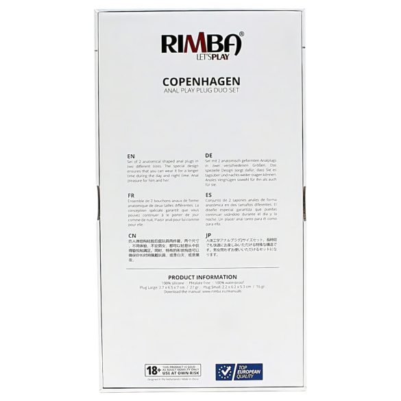 Rimba Copenhagen - anaaltappide komplekt - must (2 tk)