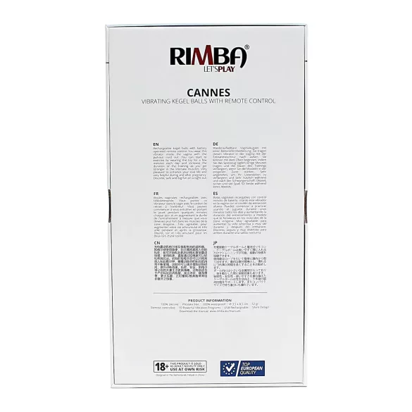 Rimba Cannes - juhtmevaba vibro muna - laetav - must
