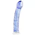 Gildo Glass No. 5 - spiraalne klaasist dildo - läbipaistev-sinine