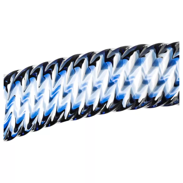 Gildo Glass No. 5 - spiraalne klaasist dildo - läbipaistev-sinine