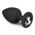 Easytoys Diamond - valge kiviga anaalplug (suur) - must