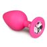 Easytoys Diamond - valge kiviga anaaltapp (keskmine) - roosa