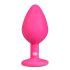Easytoys Diamond - valge kiviga anaaltapp (keskmine) - roosa