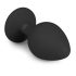 Easytoys Diamond - valge kiviga anaalplug (keskmine) - must