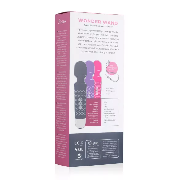 EasyToys - mini massaaživibraator - akuga - must