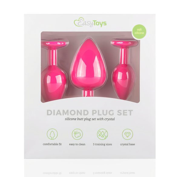 Easytoys Diamond - anaalplokkide komplekt - roosa