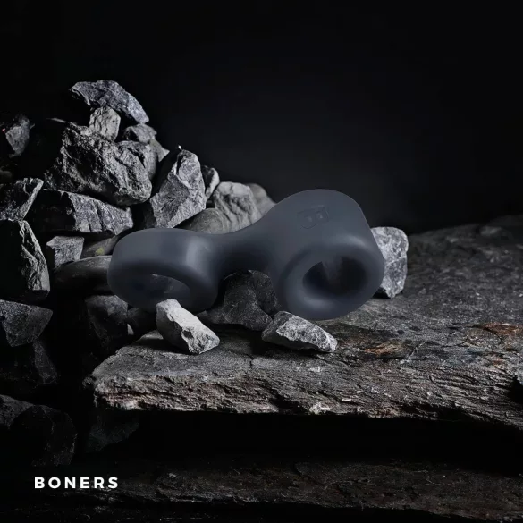Boners Get Rock Hard - peenisekumm ja munandite venitusrõngas - hall