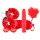 LoveBoxxx I love Red - vibraatoriga sidumiskomplekt 6-osa - punane