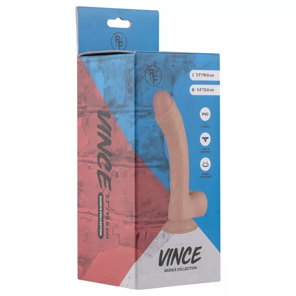 Real Fantasy Vince - munanditega eesnahaga dildo - 19,5 cm naturaalne