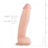 Realistlik Dwane - munanditega dildo - 31cm (naturaalne)
