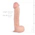 Realistlik munanditega dildo - 33cm (naturaalne)