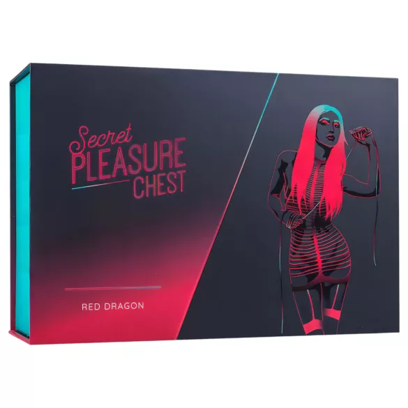 Secret Pleasure Chest - edasijõudnute BDSM komplekt - 10-osaline (punane)
