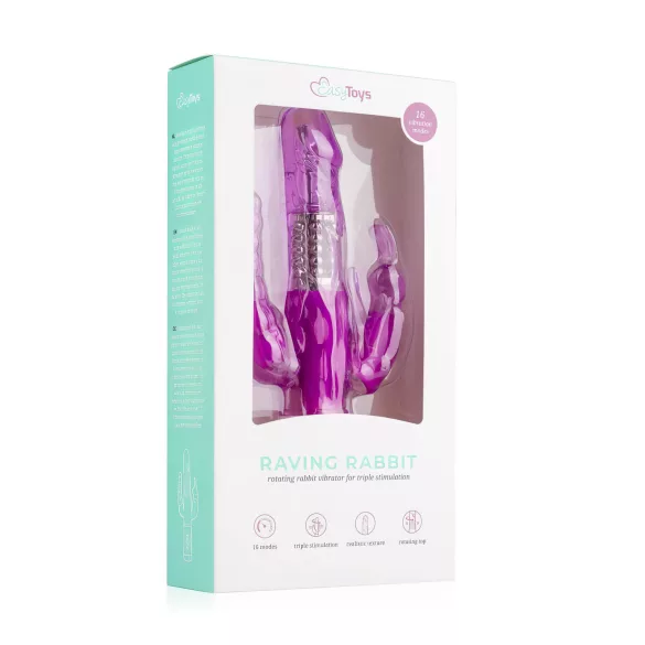 Easytoys Raving Rabbit - 3-haruline vibraator (roosa)