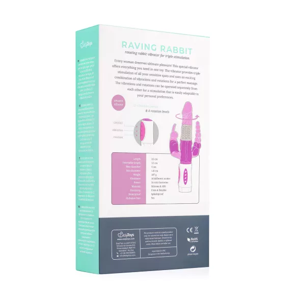 Easytoys Raving Rabbit - 3-haruline vibraator (roosa)