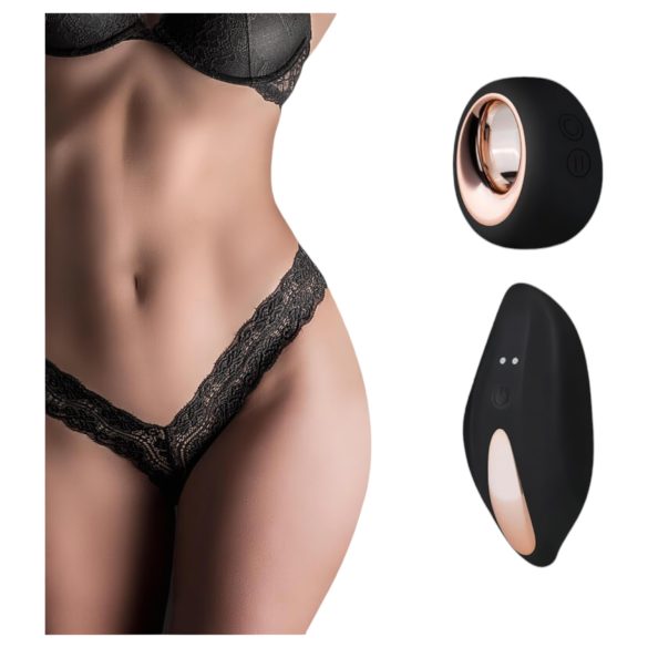 Pantyrebel - juhtmevaba, raadioga vibreeriv pitsiline string - must (S-L)