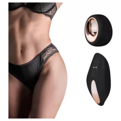   Pantyrebel - mustad kõrge lõikega püksikud + raadiosaatjaga vibraator (S-L)