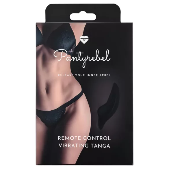 Pantyrebel - akuga töötav, juhtmevaba vibraatoriga must string (S-L)
