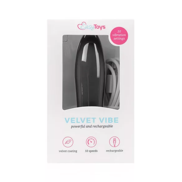 Easytoys Velvet Vibe - vibraator pulk - akuga - must