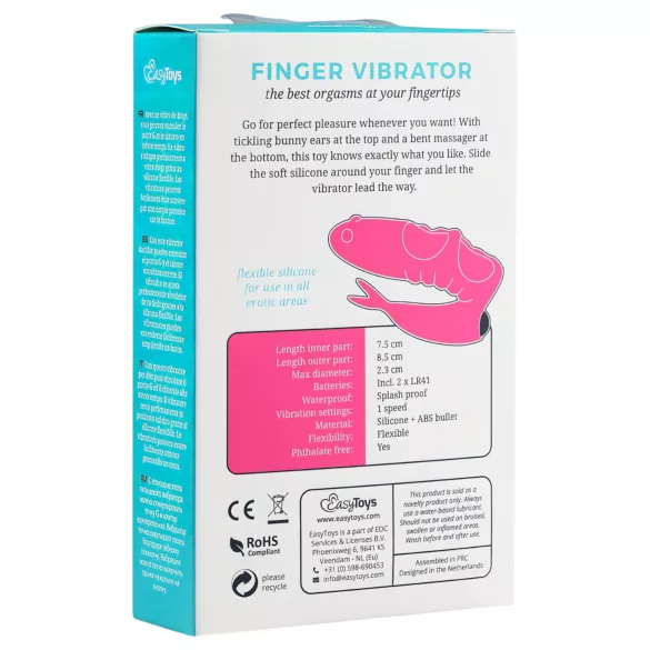 Easytoys - sõrmevibraator 2in1 - must