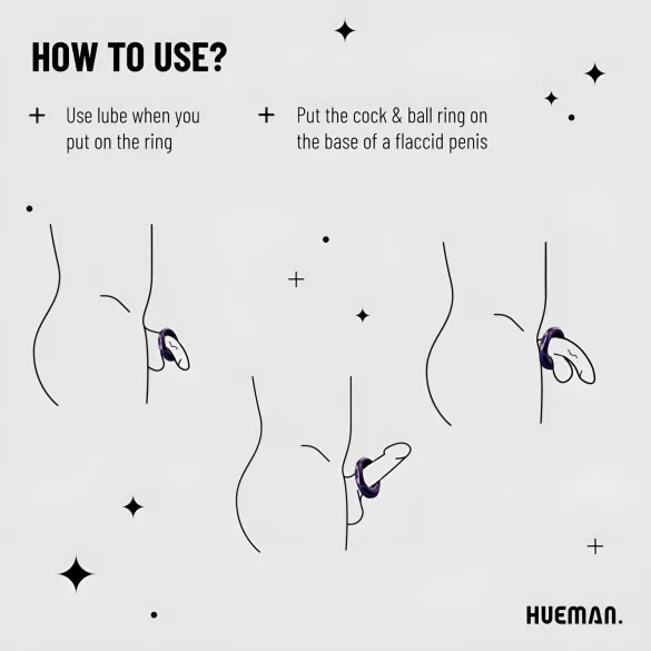 Hueman Saturn - vibro peenisering - laetav, veekindel, lilla