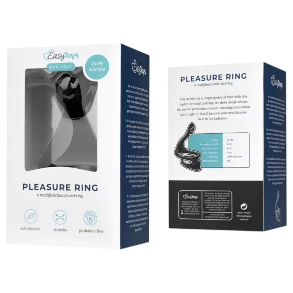 Easytoys - peenise- ja munandite rõngas - veniv - must